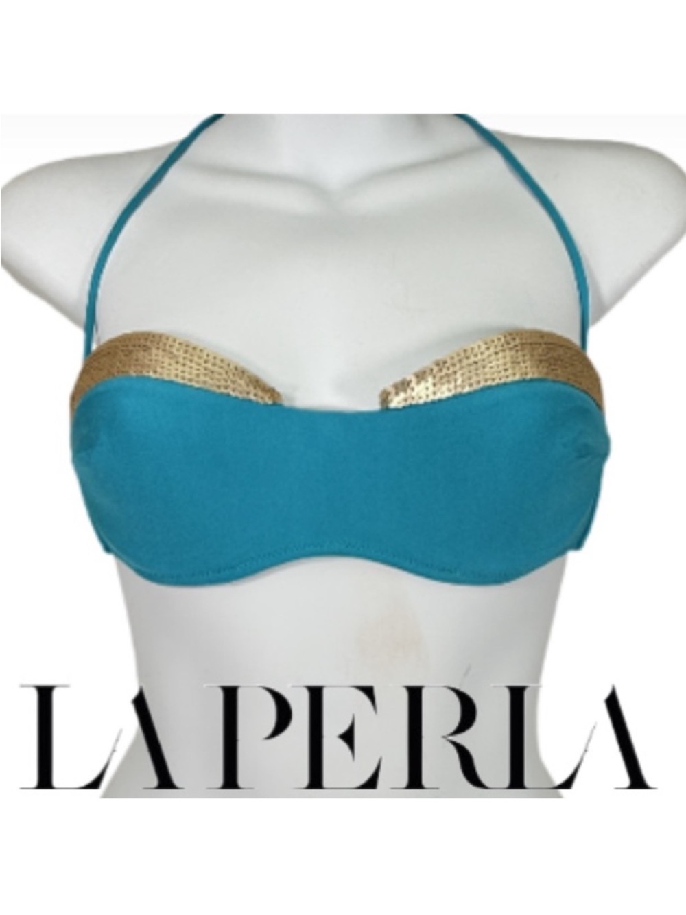 LA PERLA | Bandeau Bikini Top Luxury Italian Swimwear Beach Resort Vacation